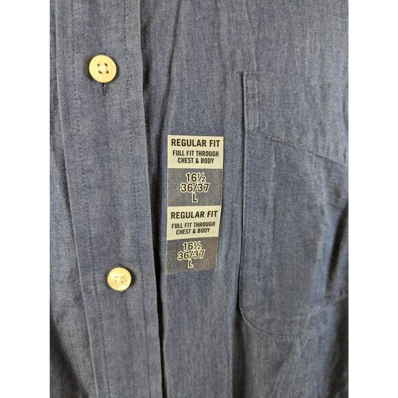 Ralph Lauren Mens L Shirt 16.5 Blue Button Down New Regular Fit Long Sleeve NWT - Picture 6 of 14